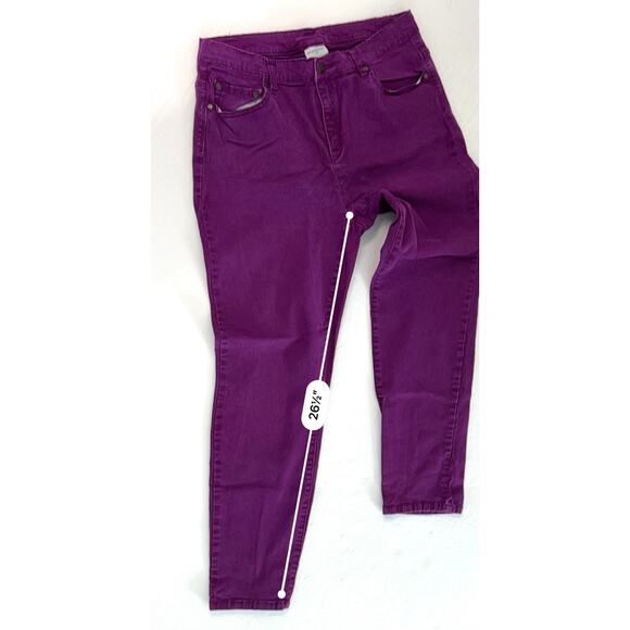 Jaclyn Smith Mid Rise Tapered Legs Purple Jeans 14 Colored Ankle Casual 90s - Picture 5 of 11